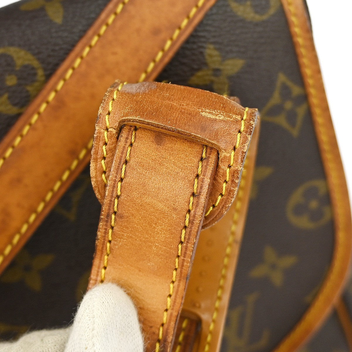 Louis Vuitton Saumur Handbag Monogram Canvas Brown Canvas Shoulder Bag Bag (Pre-Owned)