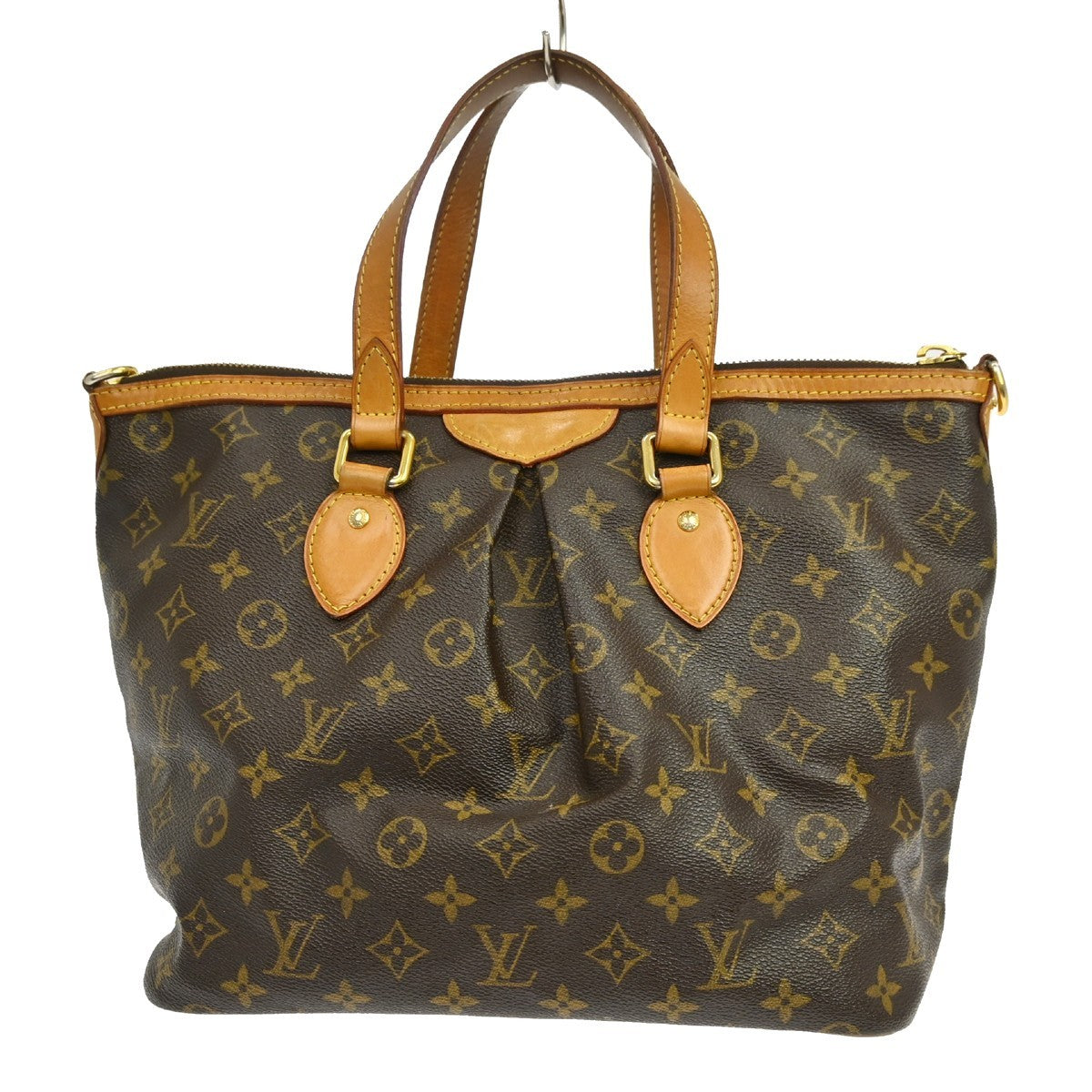 Louis Vuitton Palermo Handbag Monogram Canvas Brown Canvas Tote Bag Bag (Pre-Owned)