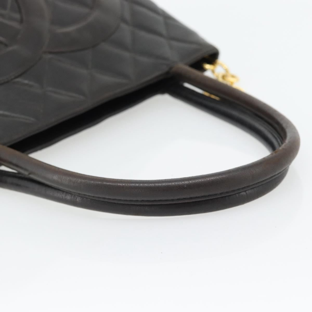 Chanel Matelassé Lambskin Leather Black Leather Tote Bag Bag (Pre-Owned)