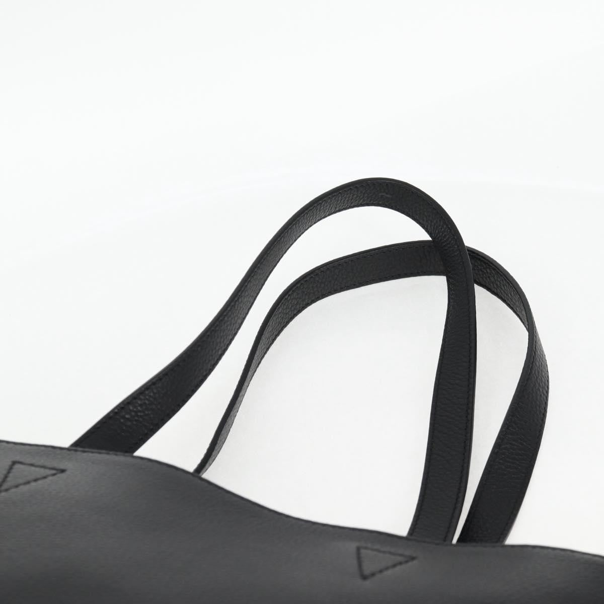 Versace Medusa Tote Leather Black Leather Tote Bag Bag (Pre-Owned)