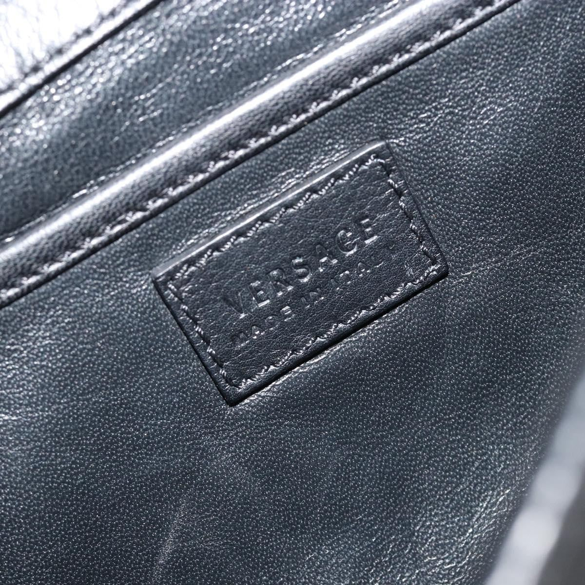 Versace Medusa Flap Chain Bag Leather Black Leather Shoulder Bag Bag (Pre-Owned)