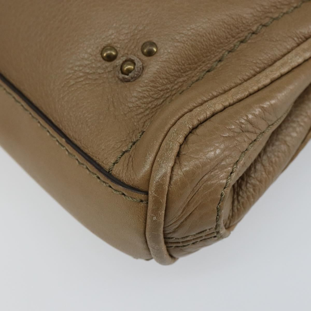 Chloe Paddington Pouch Leather Beige Leather Bag (Pre-Owned)