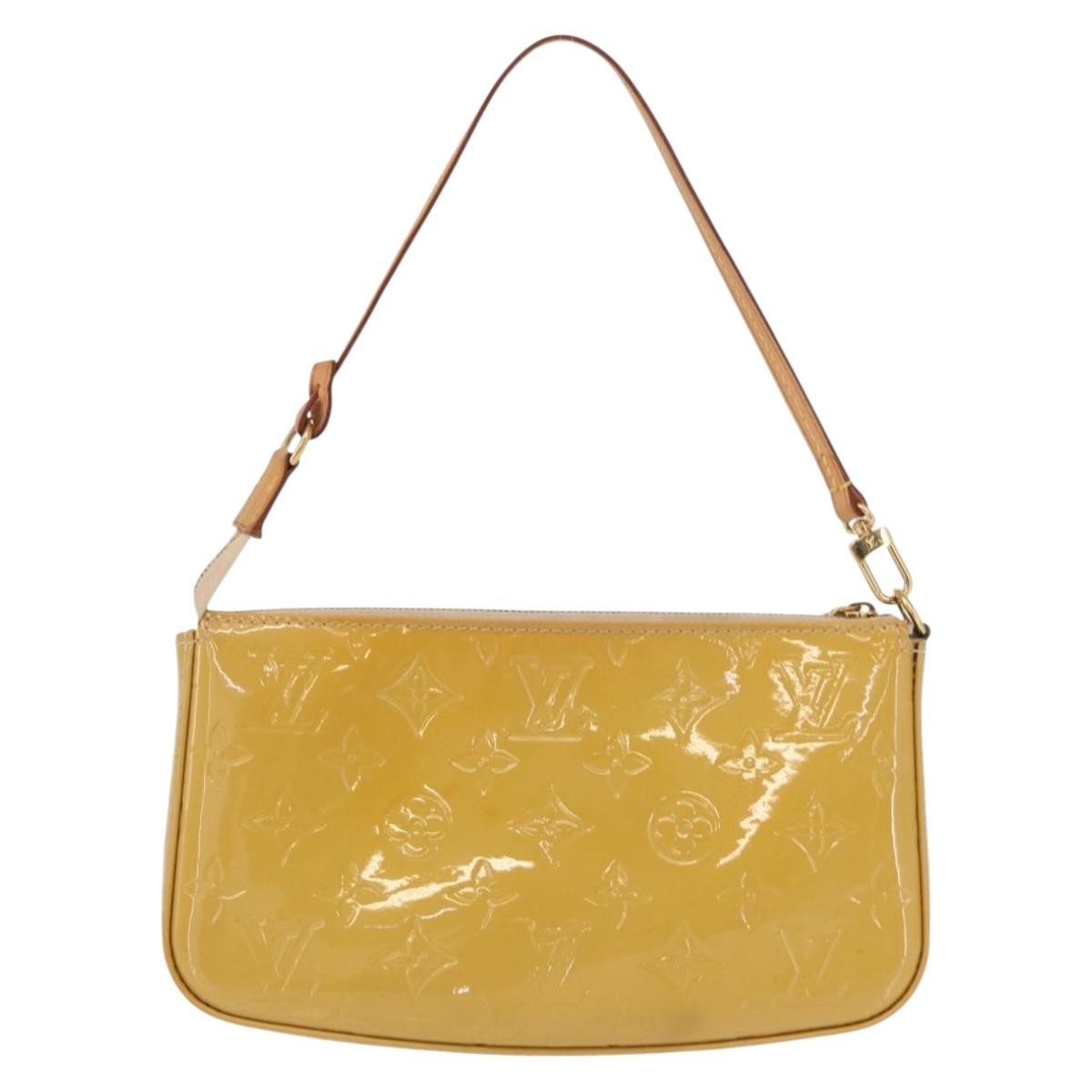 Louis Vuitton Pochette Accessoires Nm Monogram Vernis Yellow Patent_Leather Clutche & Pouche Bag (Pre-Owned)