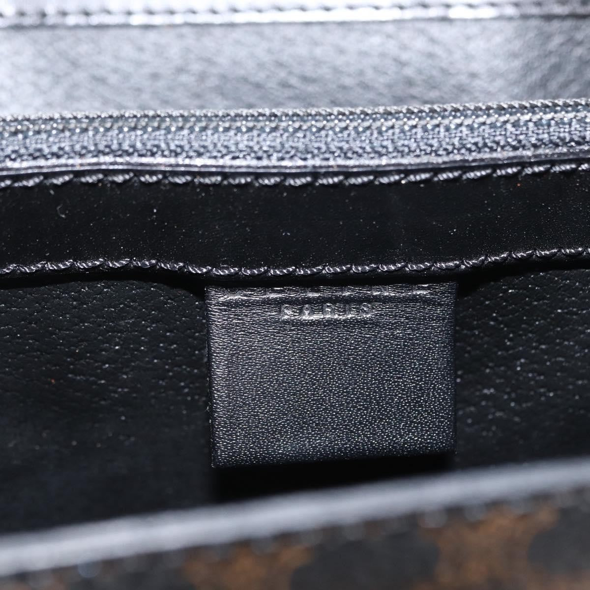 Celine Vintage Convertible Top Handle Bag Macadam Coated Canvas Black Canvas Handbag (Pre-Owned)