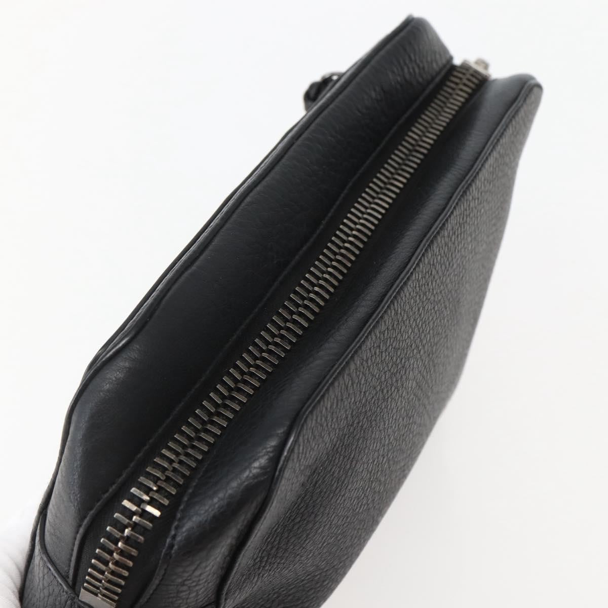 Christian Louboutin Loubiclutch Leather Black Leather Clutche & Pouche Bag (Pre-Owned)