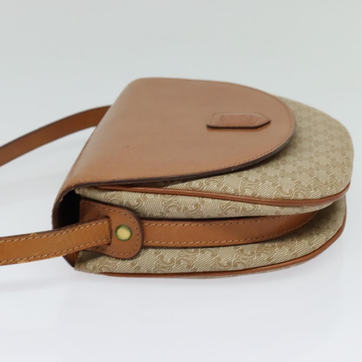 Celine Macadam Shoulder Bag Pvc Leather Beige Canvas Bag (Pre-Owned)