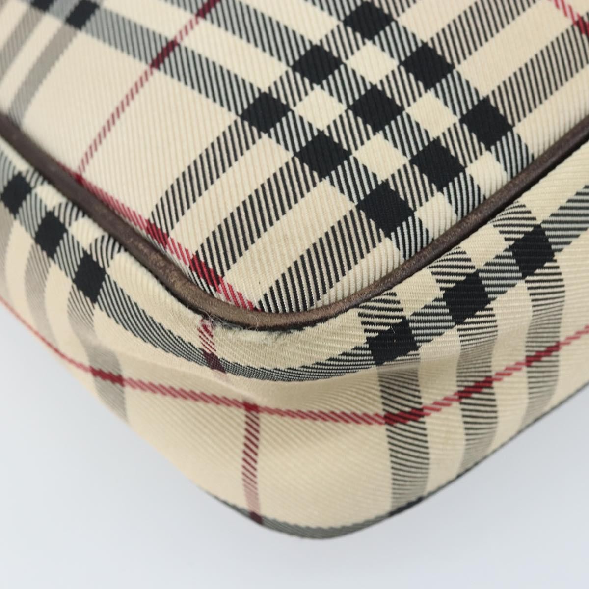 Burberry Nova Check Shoulder Bag Canvas And Leather Beige Canvas Shoulder Bag Bag (Pre-Owned)