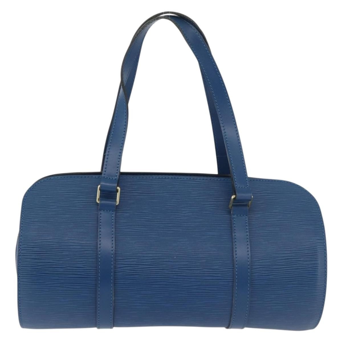 Louis Vuitton Soufflot Handbag Epi Leather Blue Leather Handbag (Pre-Owned)