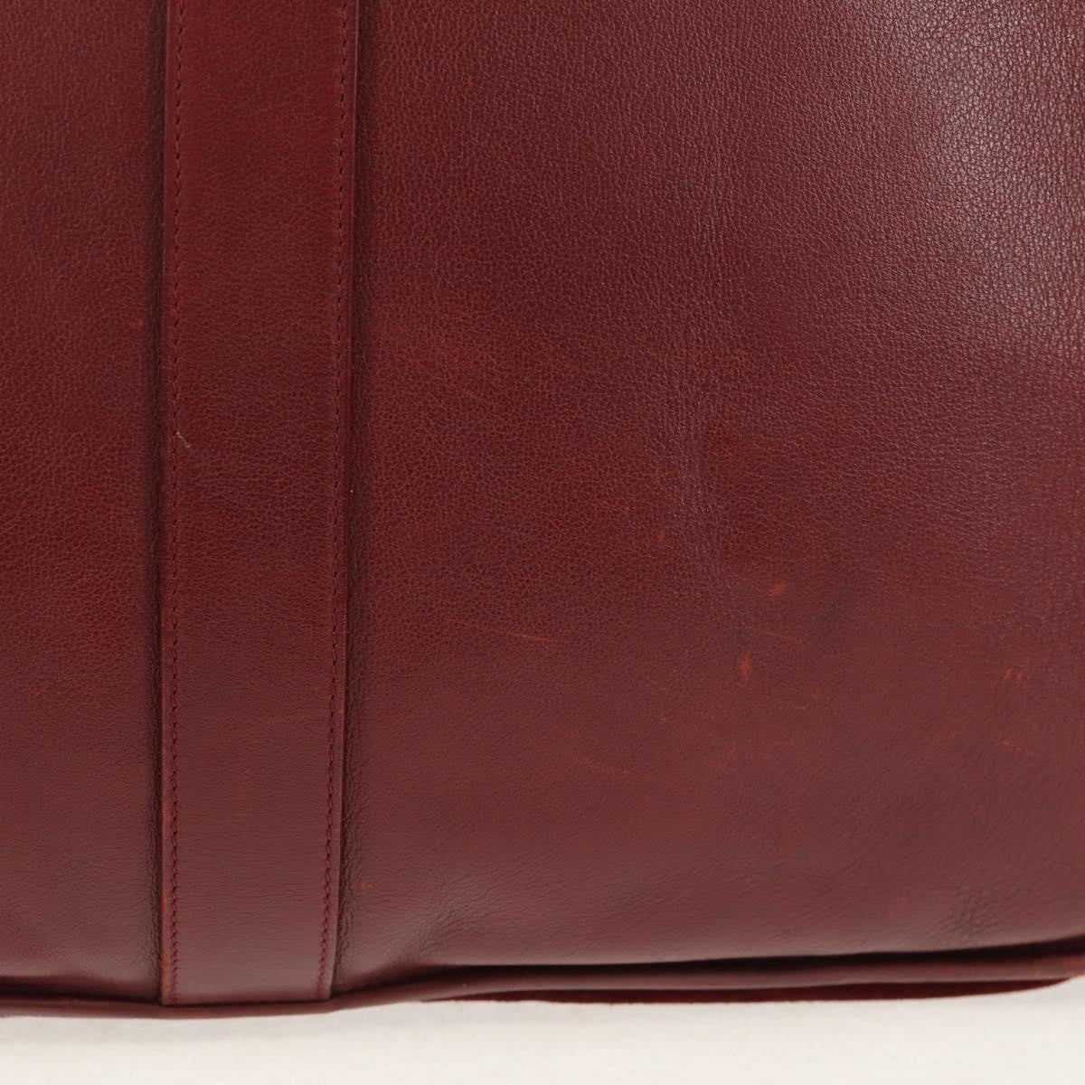 Cartier Must De Cartier Shoulder Bag Leather Burgundy Leather Shoulder Bag Bag (Pre-Owned)
