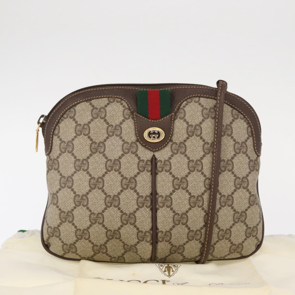 Gucci Vintage Web Crossbody Bag Gg Coated Canvas Beige Canvas Shoulder Bag Bag (Pre-Owned)