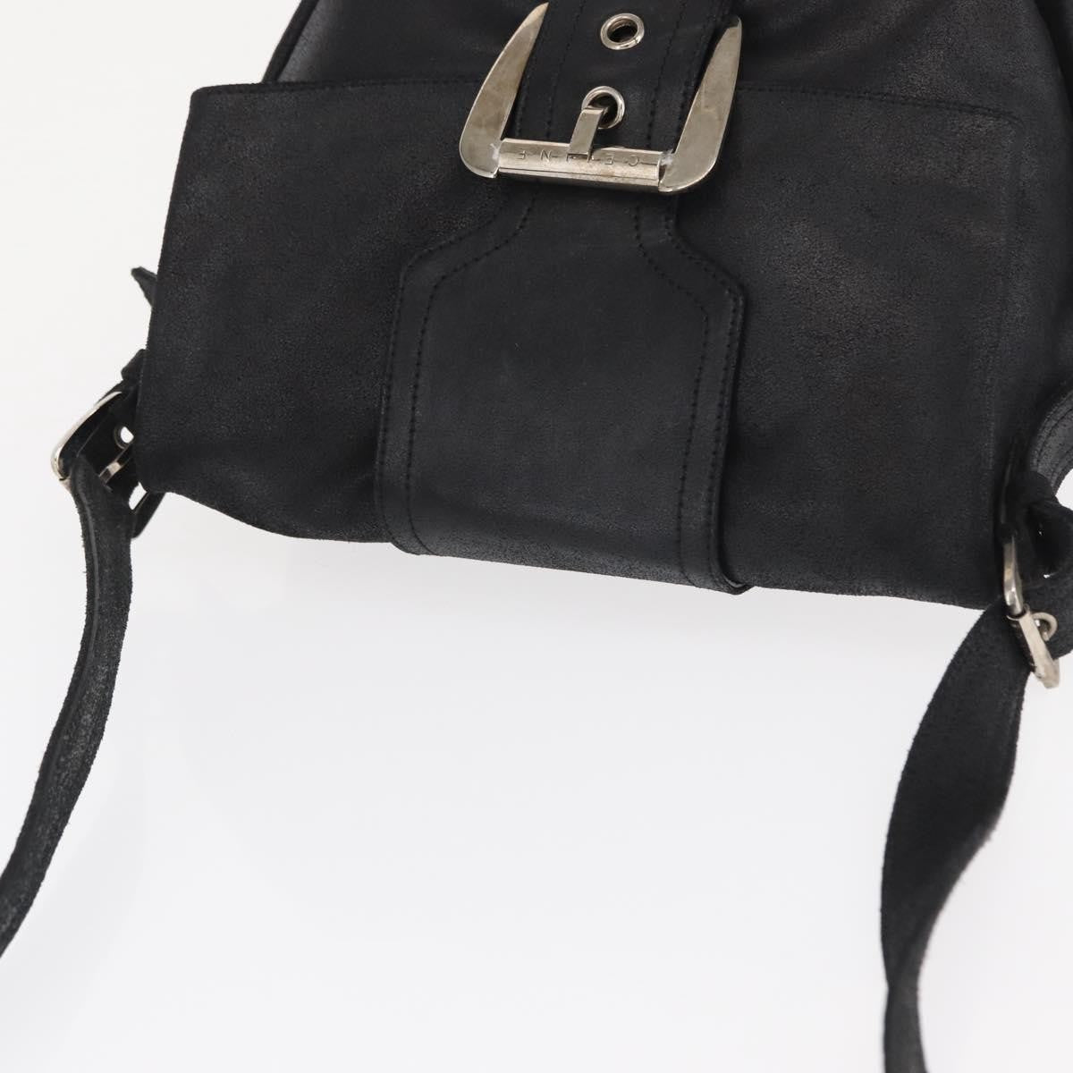 Celine Vintage Shoulder Bag Leather Black Leather Shoulder Bag Bag (Pre-Owned)