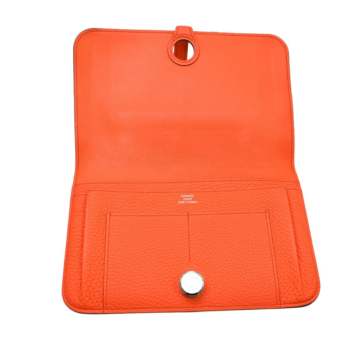 Hermes Dogon Duo Combined Wallet Leather Orange Leather Wallets Accessory (Pre-Owned)