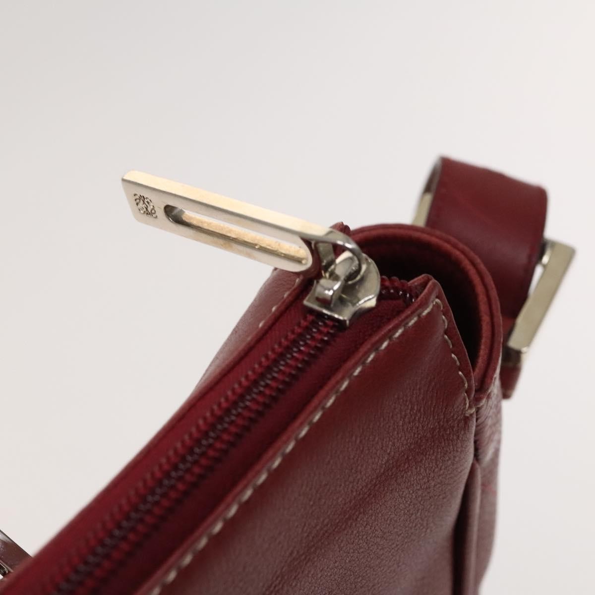 Loewe Vintage Anagram Tote Leather Burgundy Leather Tote Bag Bag (Pre-Owned)