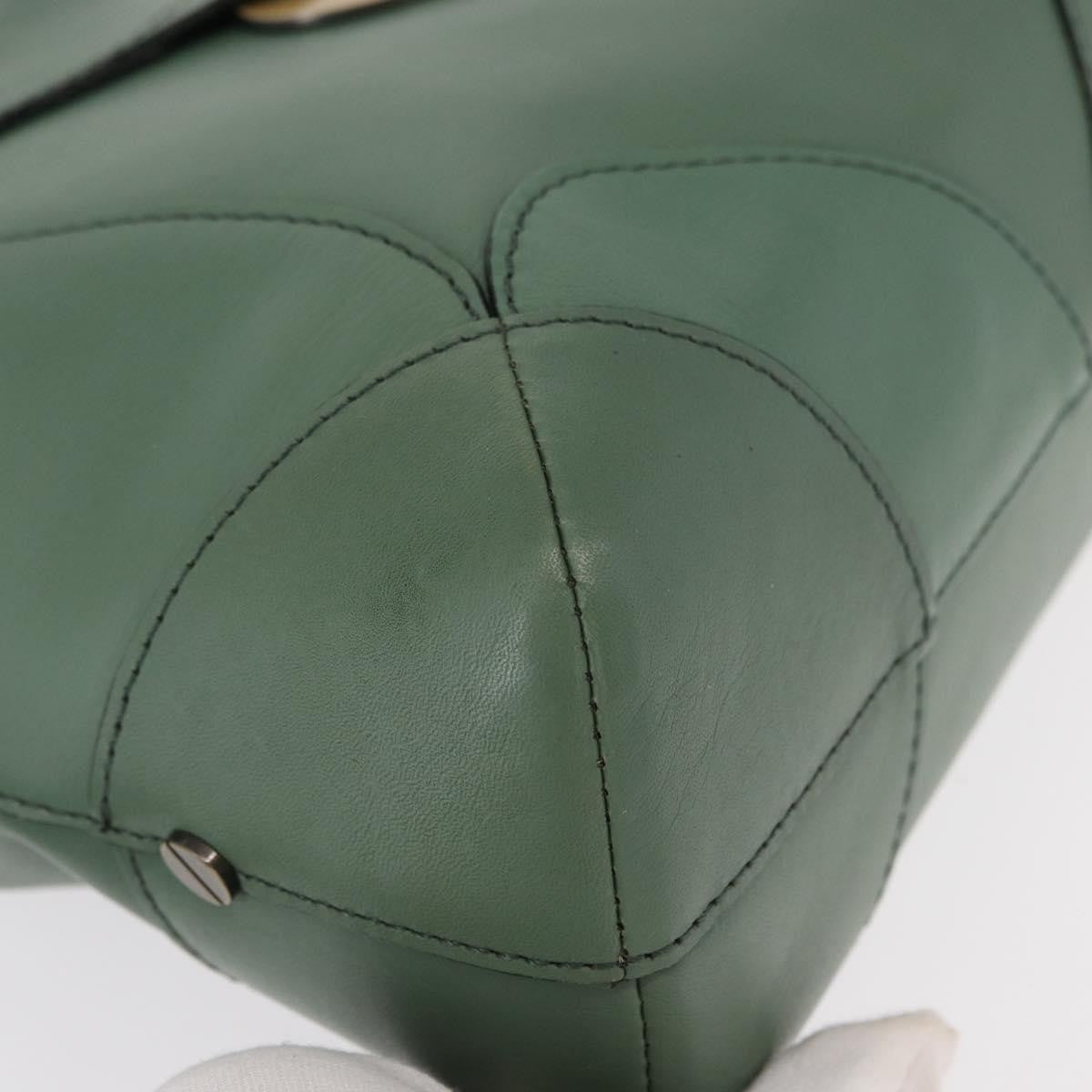 Chloe Vintage Flap Shoulder Bag Leather Green Leather Shoulder Bag Bag (Pre-Owned)