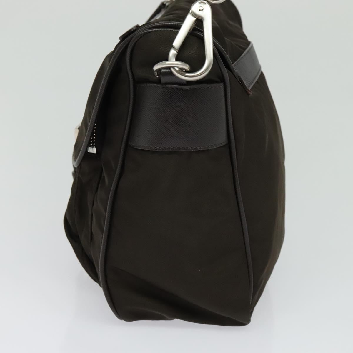 Prada Vintage Flap Shoulder Bag Nylon Khaki Nylon Shoulder Bag Bag (Pre-Owned)