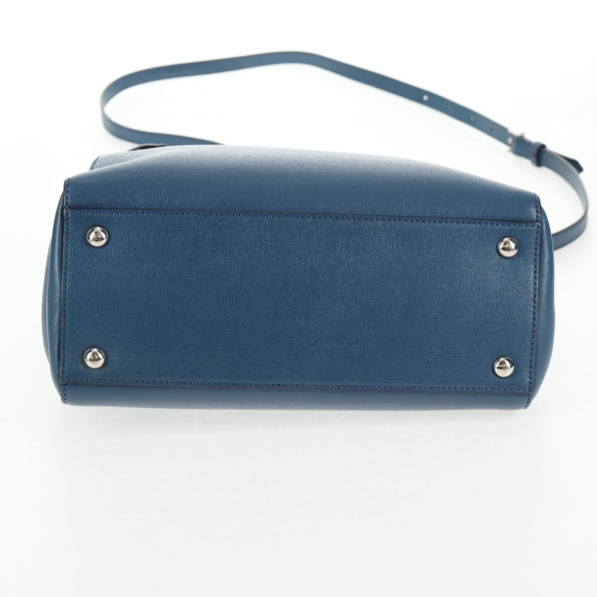Fendi 2Jours Bag Leather Blue Leather Bag (Pre-Owned)