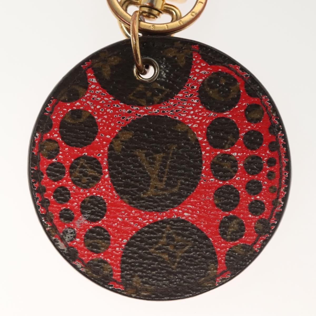 Louis Vuitton Pumpkin Bag Charm And Key Holder Yayoi Kusama Pumpkins Leather Brown Canvas Charms And Keychains Accessory (Pre-Owned)