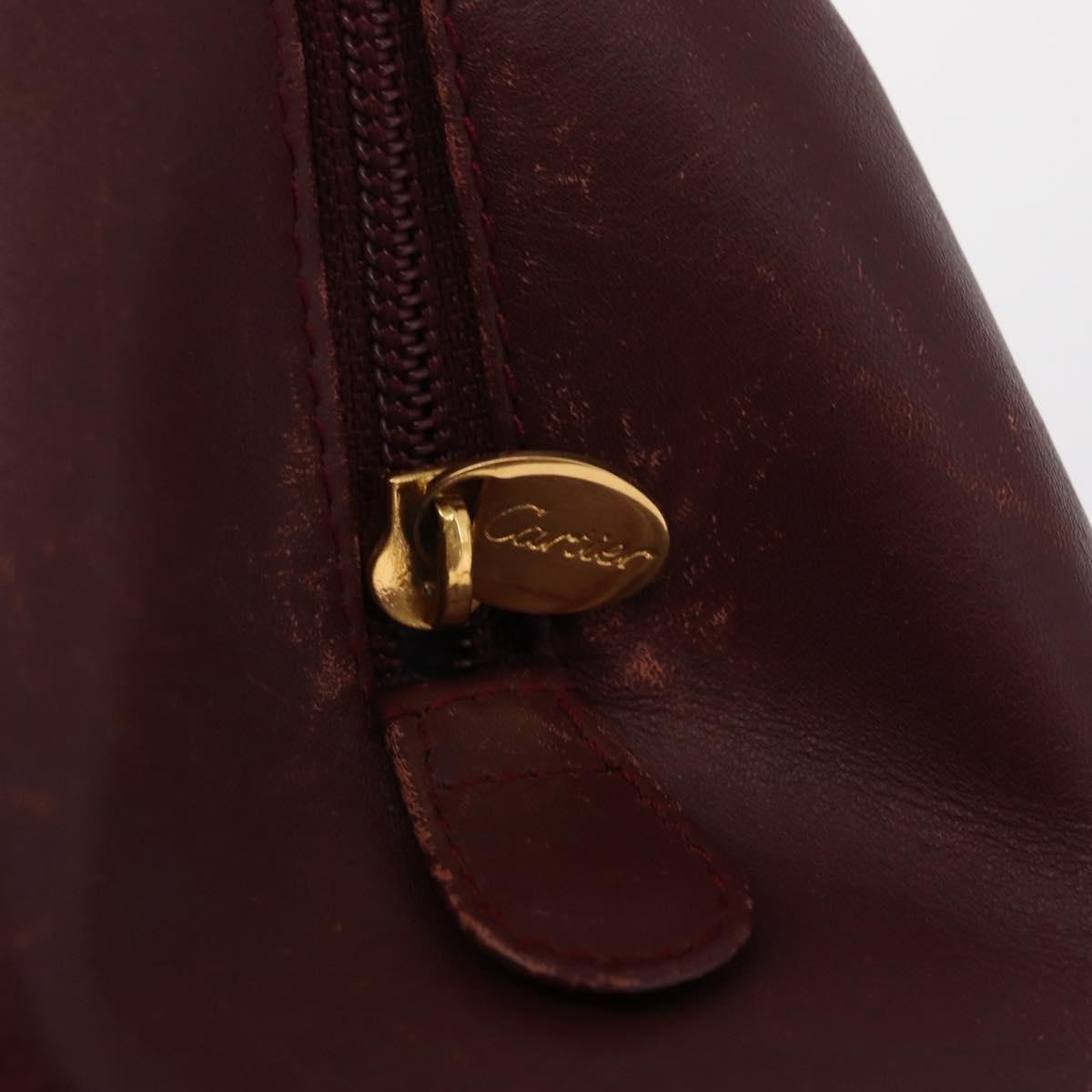 Cartier Must De Cartier Leather Burgundy Leather Handbag (Pre-Owned)