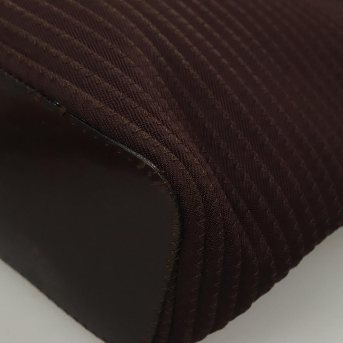 Gucci Vintage Bamboo Handle Tote Nylon Brown Synthetic Bag (Pre-Owned)