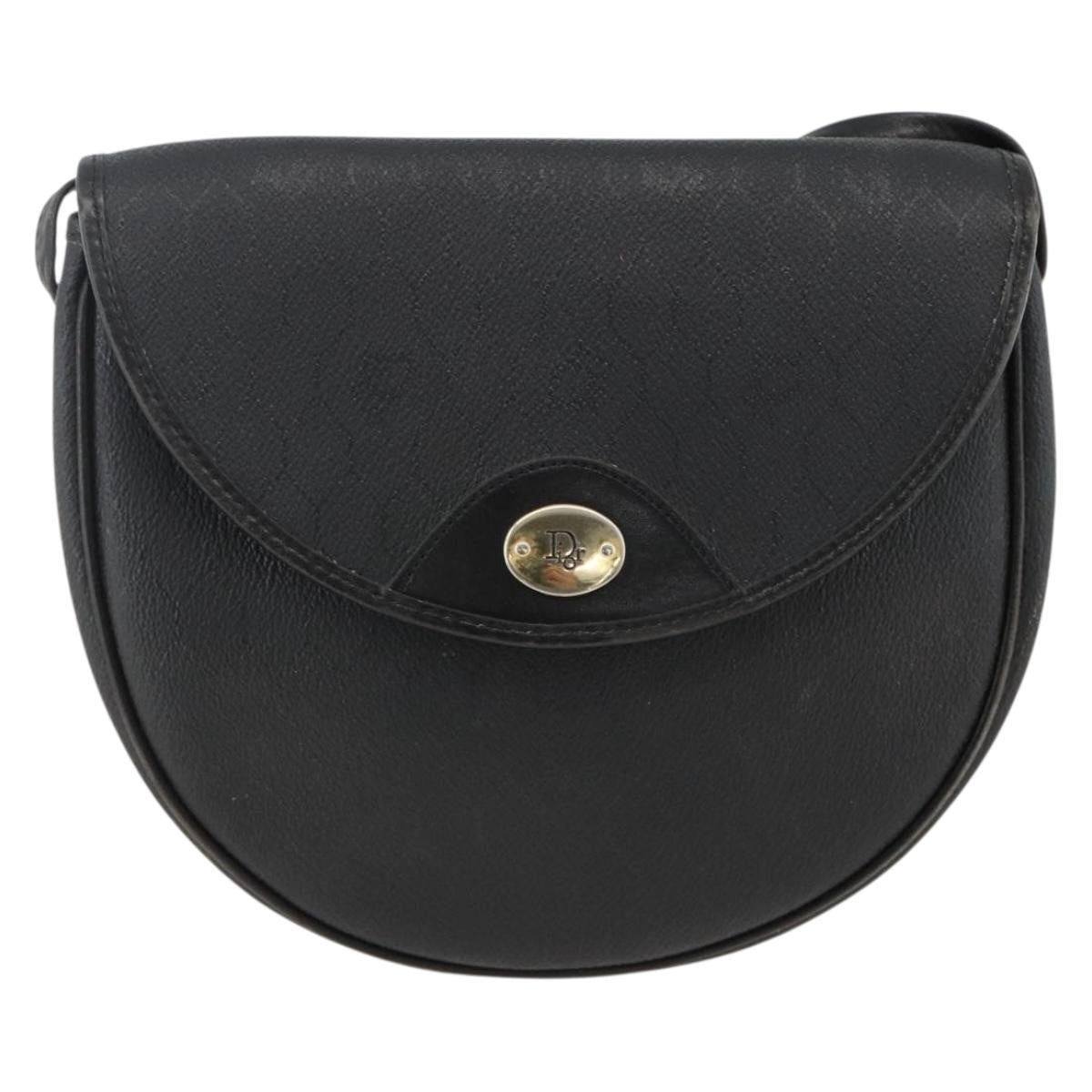 Christian Dior Vintage Honeycomb Shoulder Bag Canvas And Leather Black Canvas Shoulder Bag Bag (Pre-Owned)