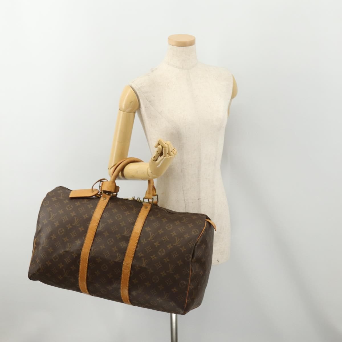 Louis Vuitton Keepall Bag Monogram Canvas Brown Canvas Travel Bag Bag (Pre-Owned)