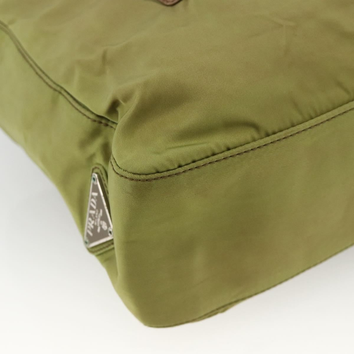 Prada Vintage Tote Tessuto Khaki Nylon Tote Bag Bag (Pre-Owned)
