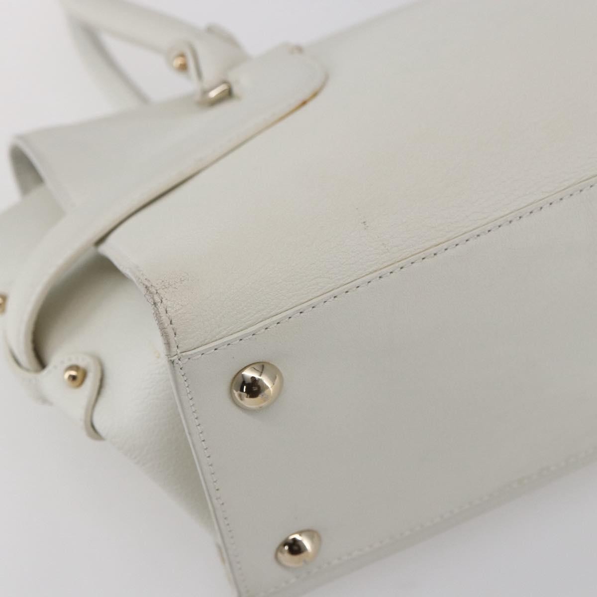 Salvatore Ferragamo Gina Satchel Leather White Leather Handbag (Pre-Owned)