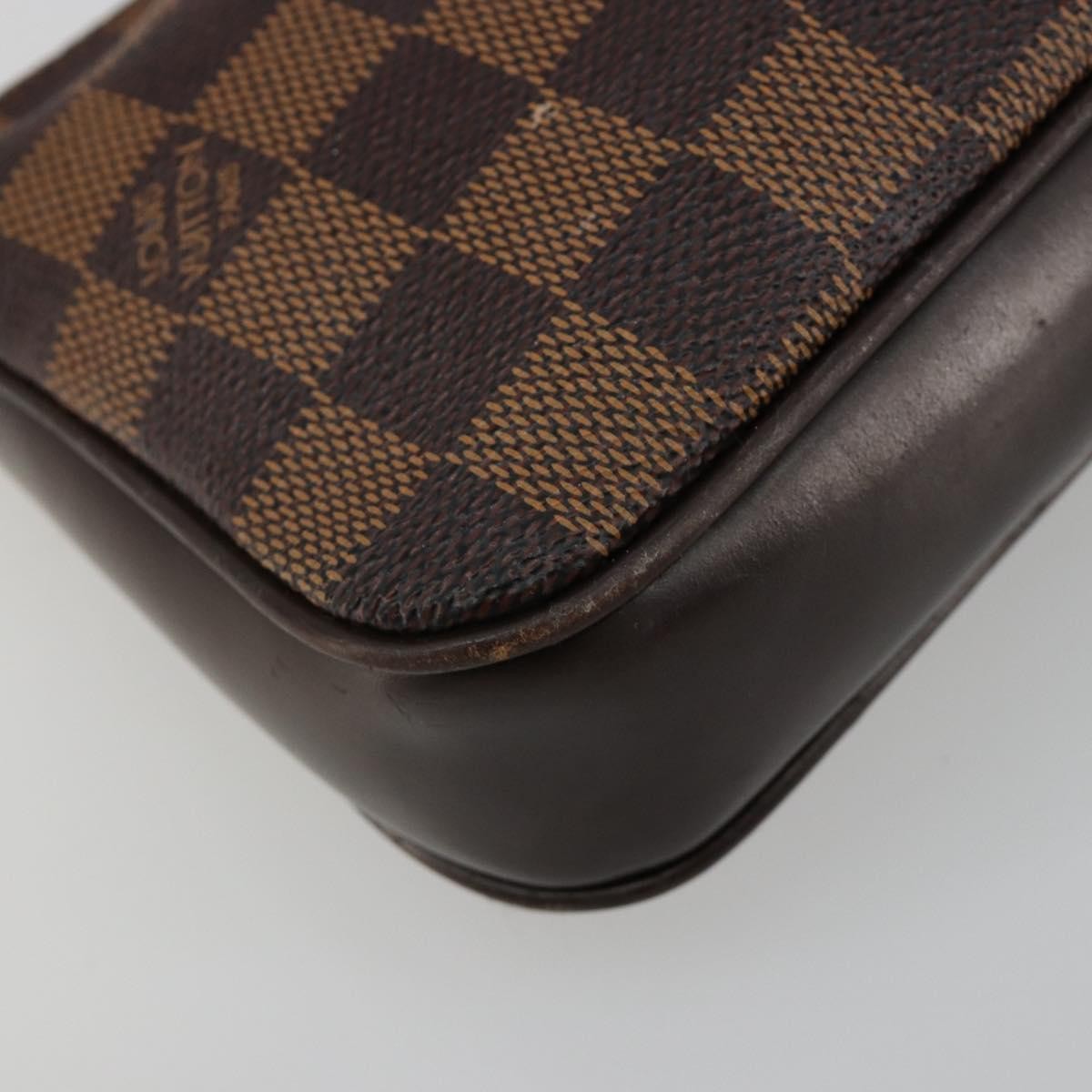 Louis Vuitton Navona Pochette Accessoires Damier Brown Canvas Clutche & Pouche Bag (Pre-Owned)
