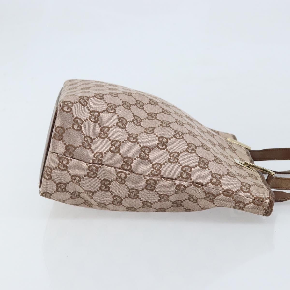 Gucci Vintage Bucket Shopping Tote Gg Canvas Brown Canvas Tote Bag Bag (Pre-Owned)