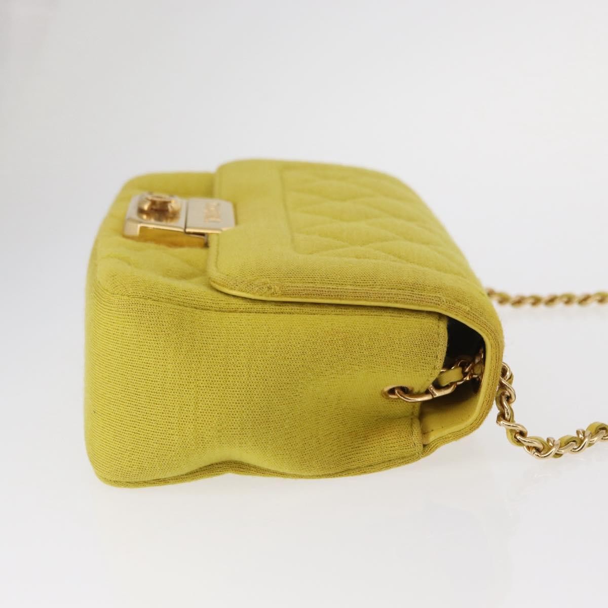 Chanel Chic With Me Flap Bag Quilted Jersey Yellow Cotton Shoulder Bag Bag (Pre-Owned)