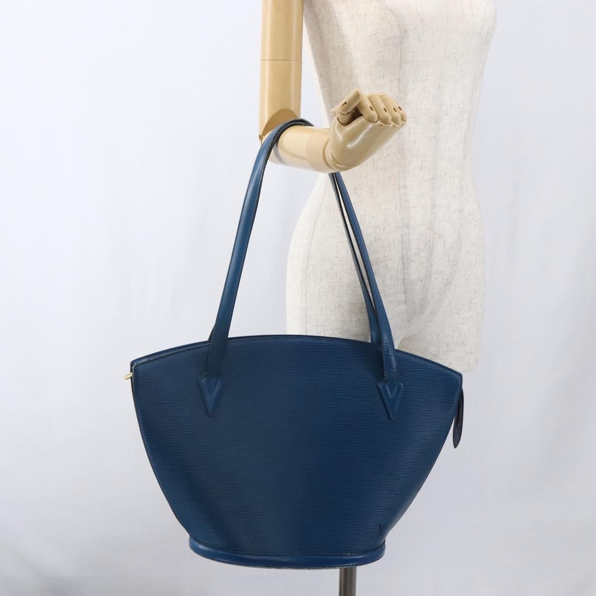Louis Vuitton Saint Jacques Handbag Epi Leather Blue Leather Shoulder Bag Bag (Pre-Owned)