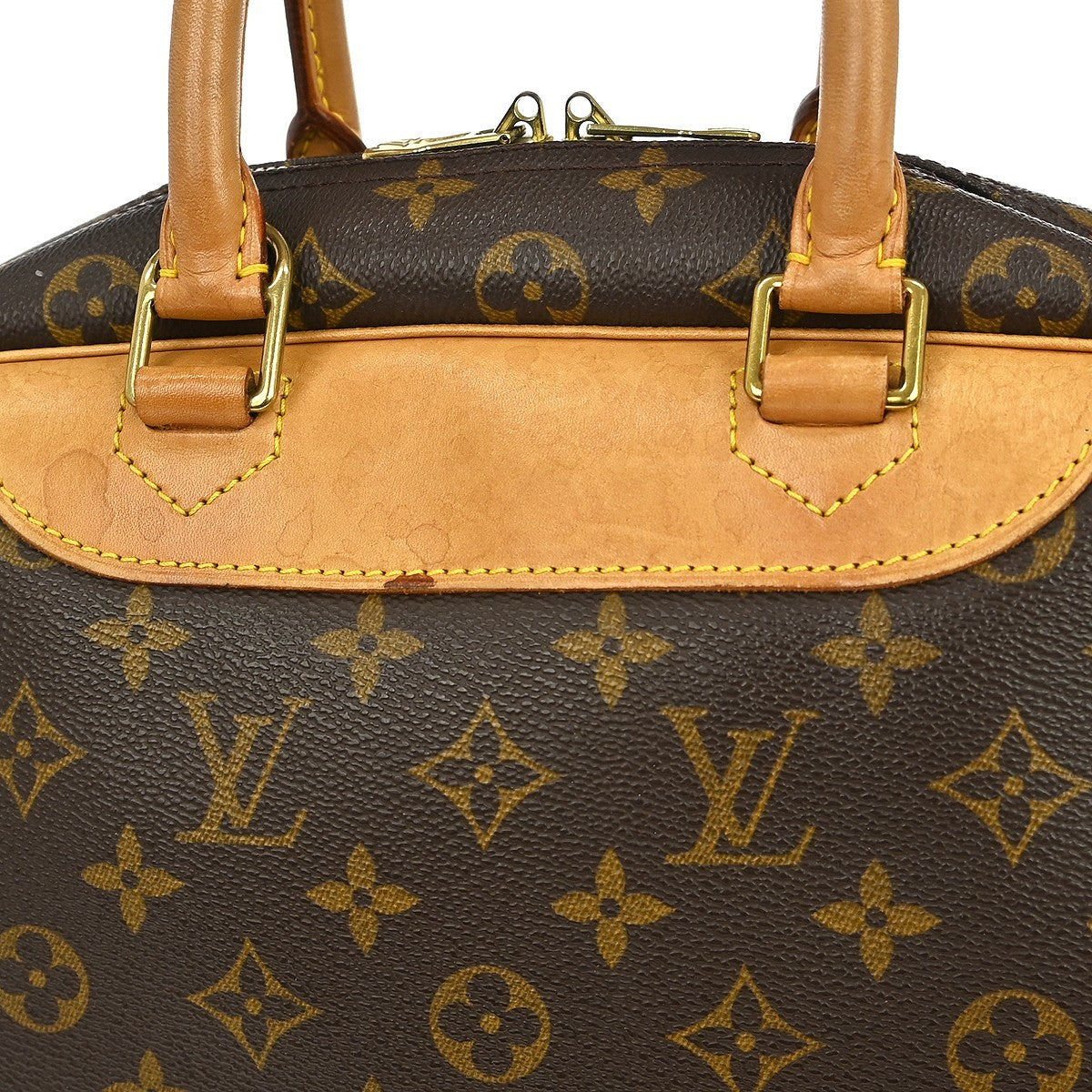 Louis Vuitton Deauville Handbag Monogram Canvas Brown Canvas Handbag (Pre-Owned)