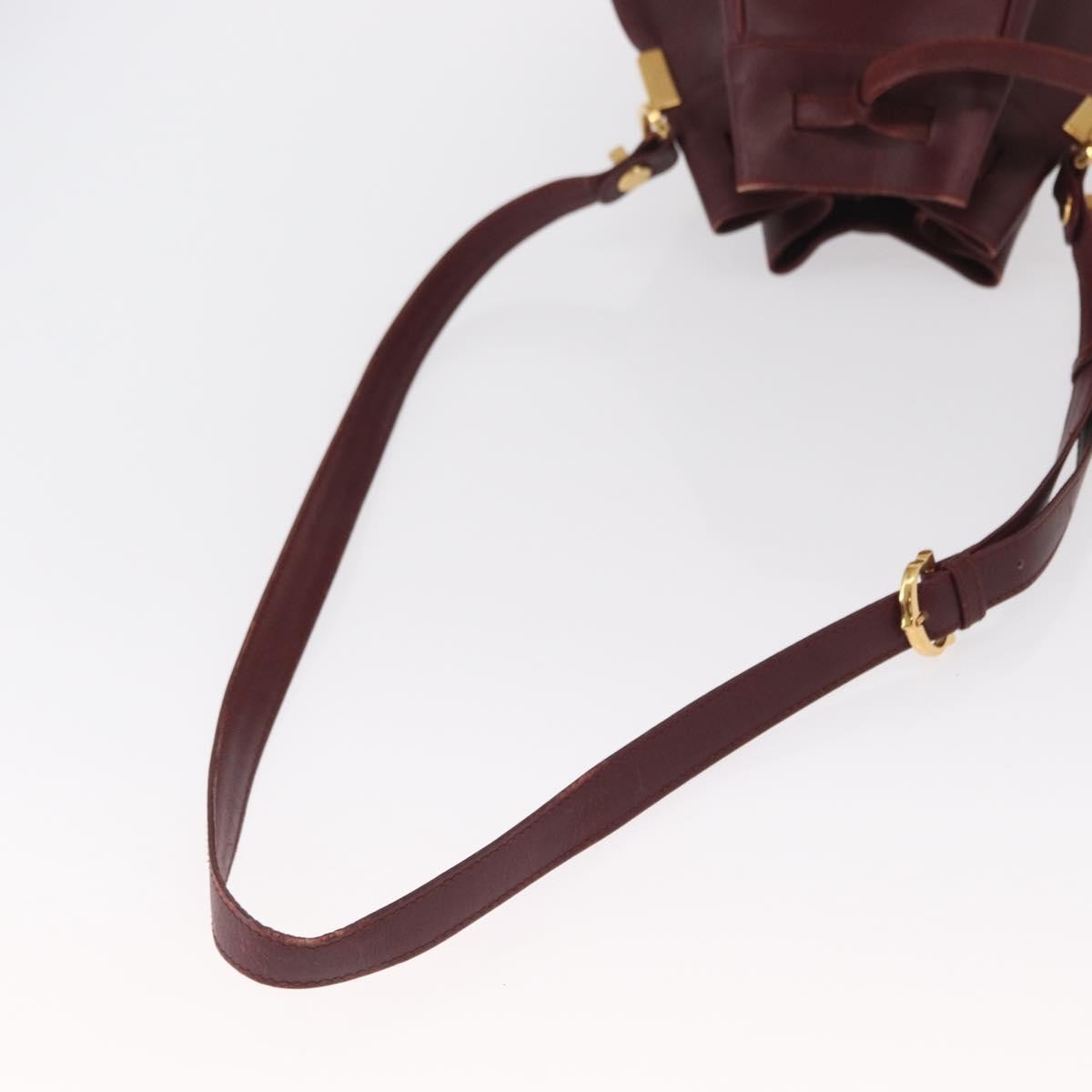 Cartier Must De Cartier Bag Leather Burgundy Leather Shoulder Bag Bag (Pre-Owned)