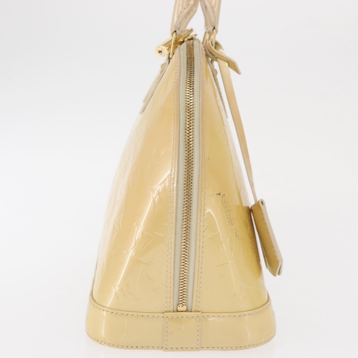 Louis Vuitton Alma Handbag Monogram Vernis Beige Patent_Leather Handbag (Pre-Owned)