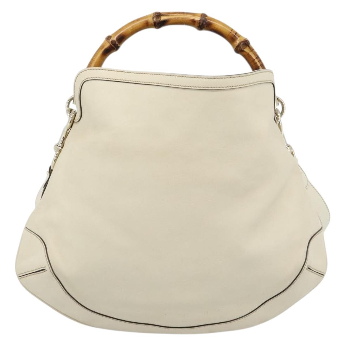 Gucci Vintage Convertible Bamboo Top Handle Bag Leather Multicolour Leather Handbag (Pre-Owned)