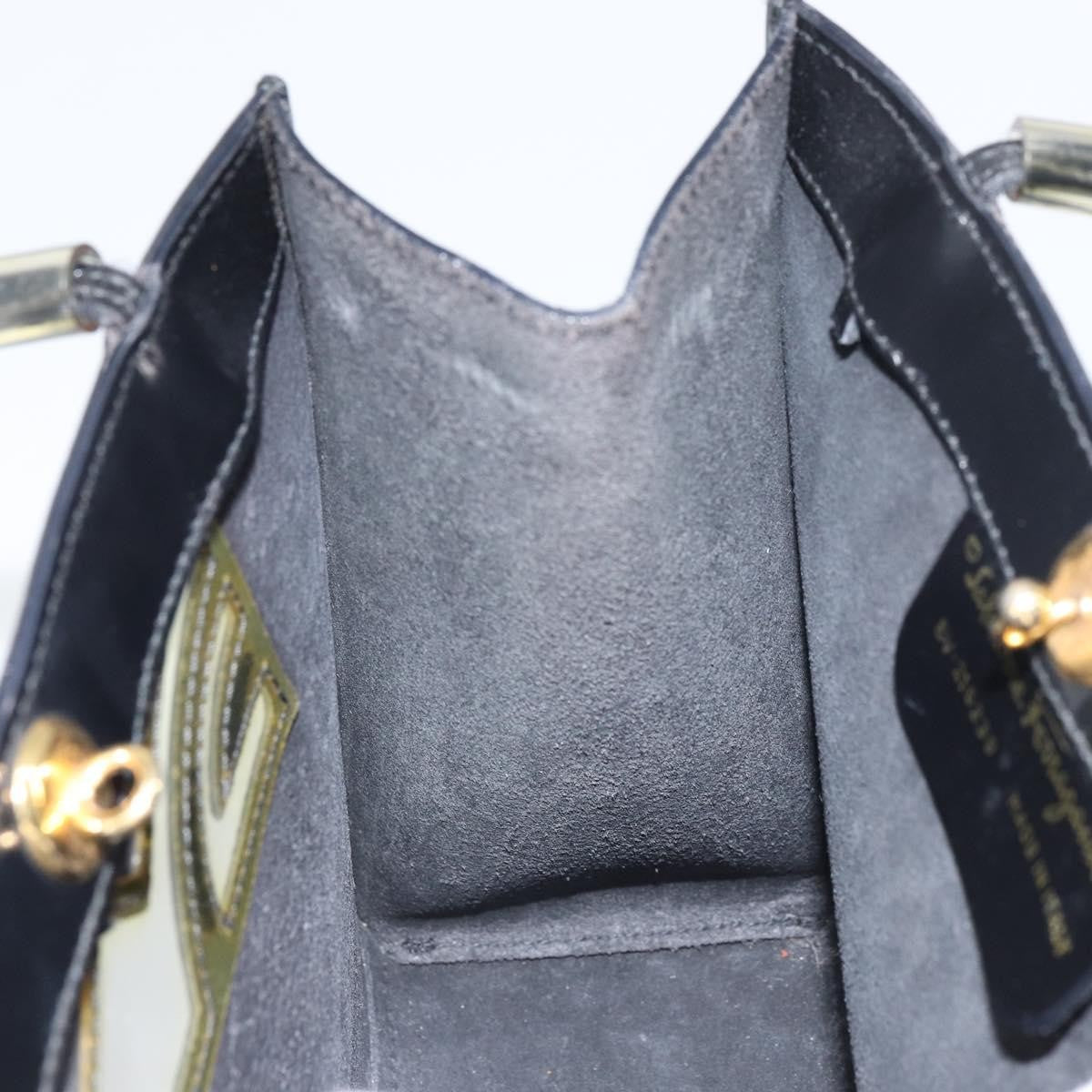 Salvatore Ferragamo Vintage Handbag Patent Leather Black Patent_Leather Handbag (Pre-Owned)