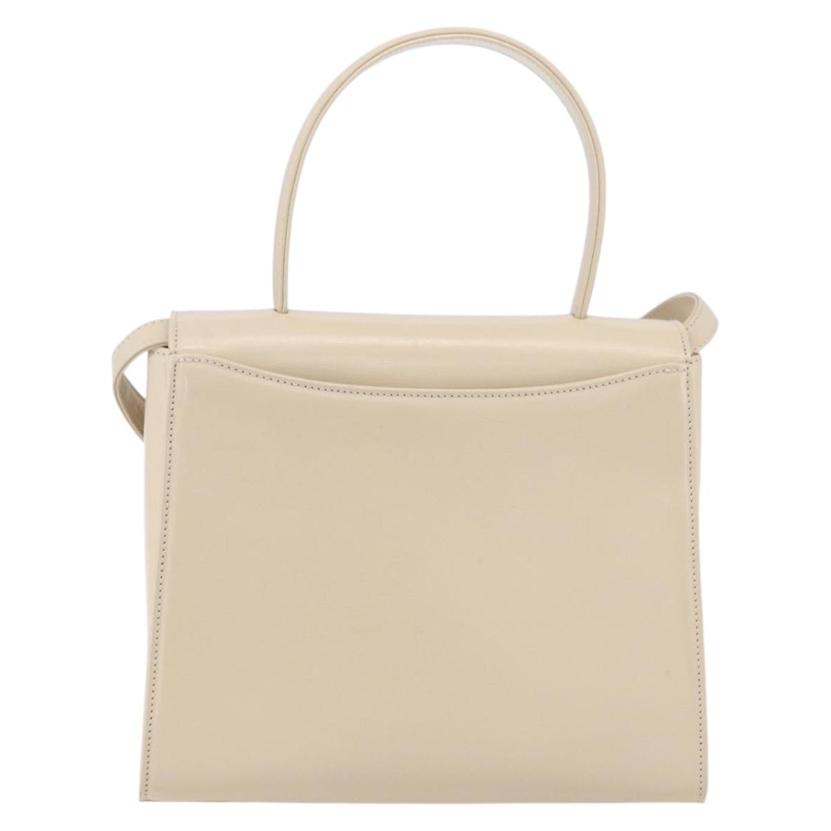 Givenchy Vintage 4G Handbag Leather Beige Leather Handbag (Pre-Owned)