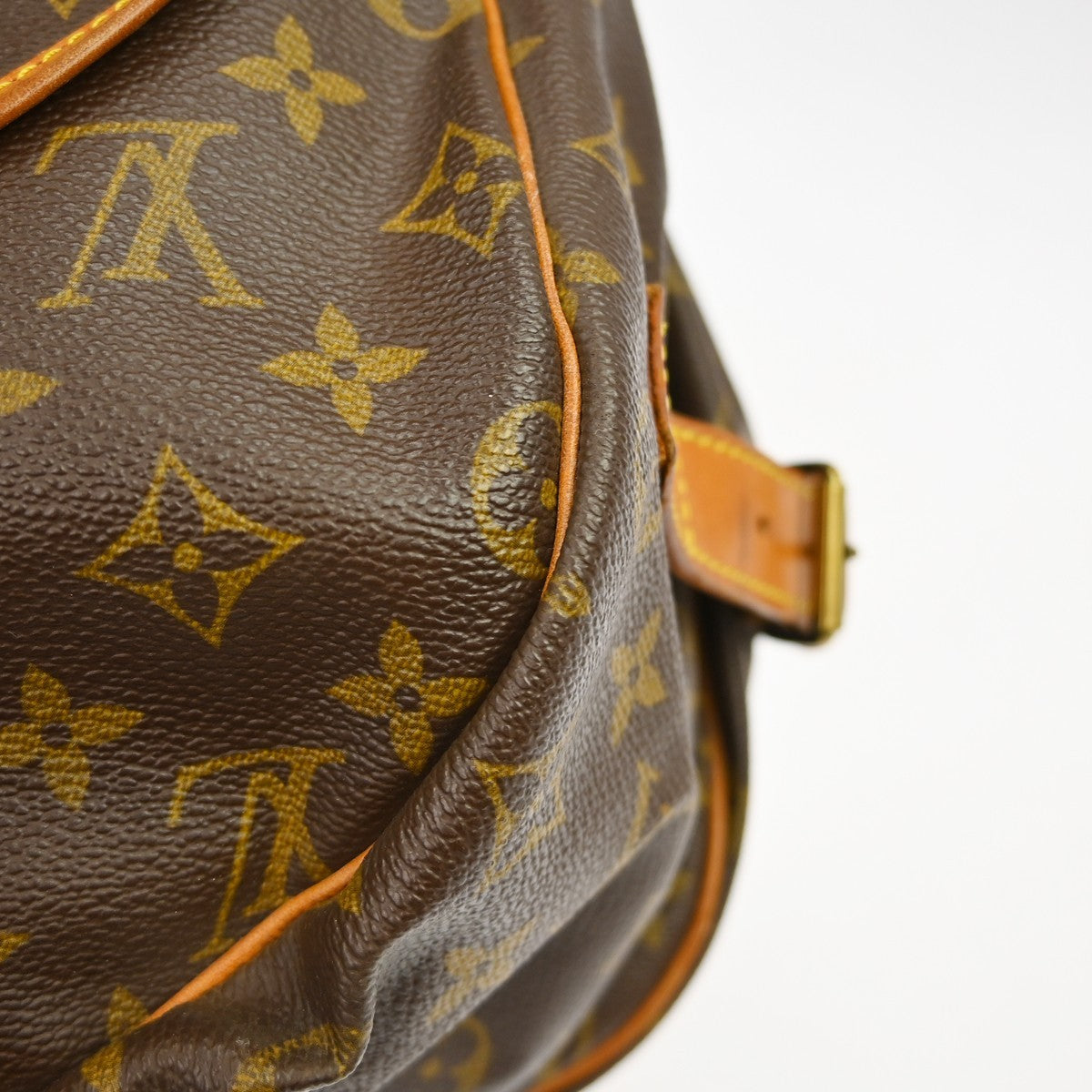 Louis Vuitton Saumur Handbag Monogram Canvas Brown Canvas Shoulder Bag Bag (Pre-Owned)