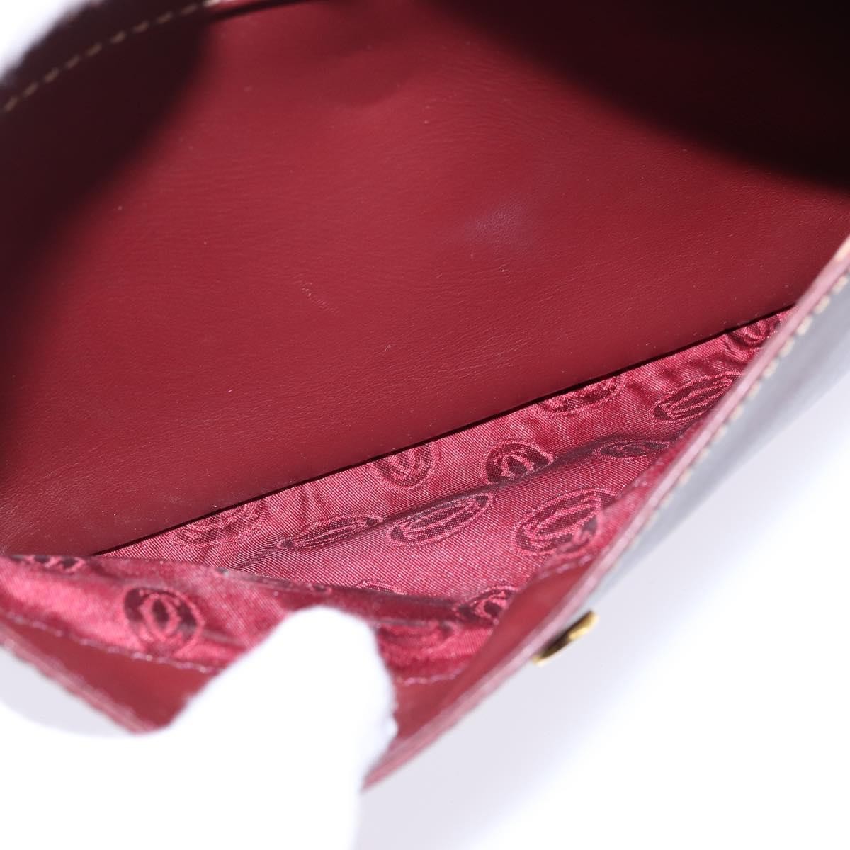 Cartier Must De Cartier Shoulder Bag Leather Burgundy Leather Shoulder Bag Bag (Pre-Owned)