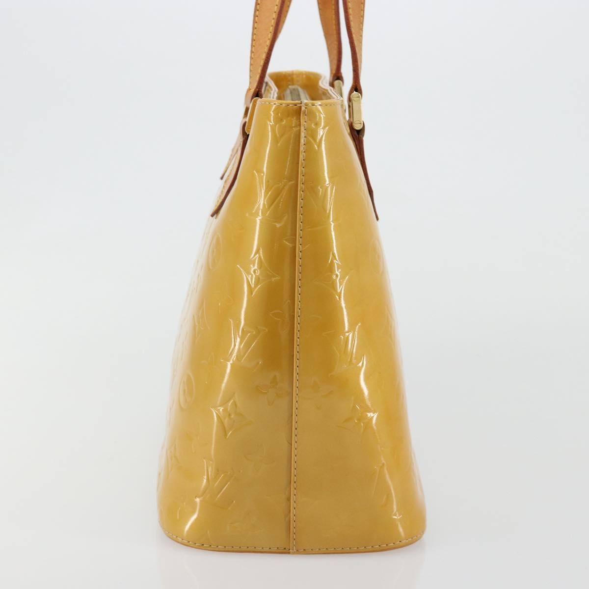 Louis Vuitton Houston Handbag Monogram Vernis Beige Patent_Leather Handbag (Pre-Owned)
