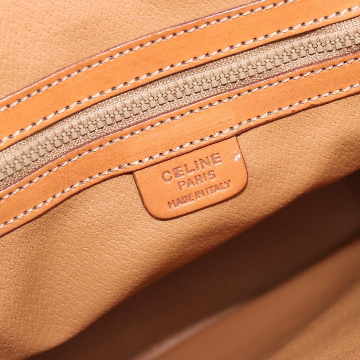 Celine Vintage Macadam Handbag Canvas Brown Canvas Handbag (Pre-Owned)