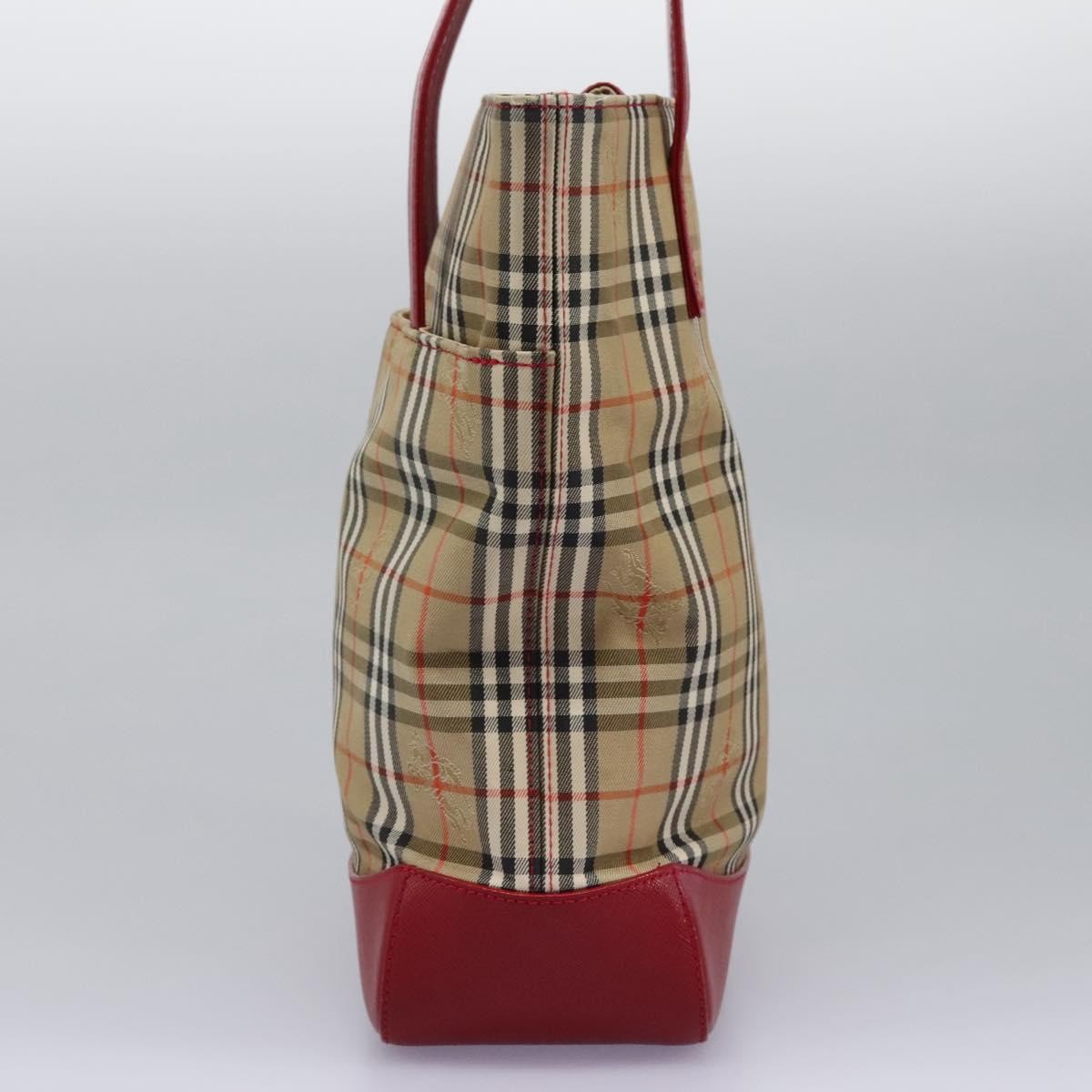Burberry Nova Check Tote Canvas Check Pattern Beige Canvas Tote Bag Bag (Pre-Owned)