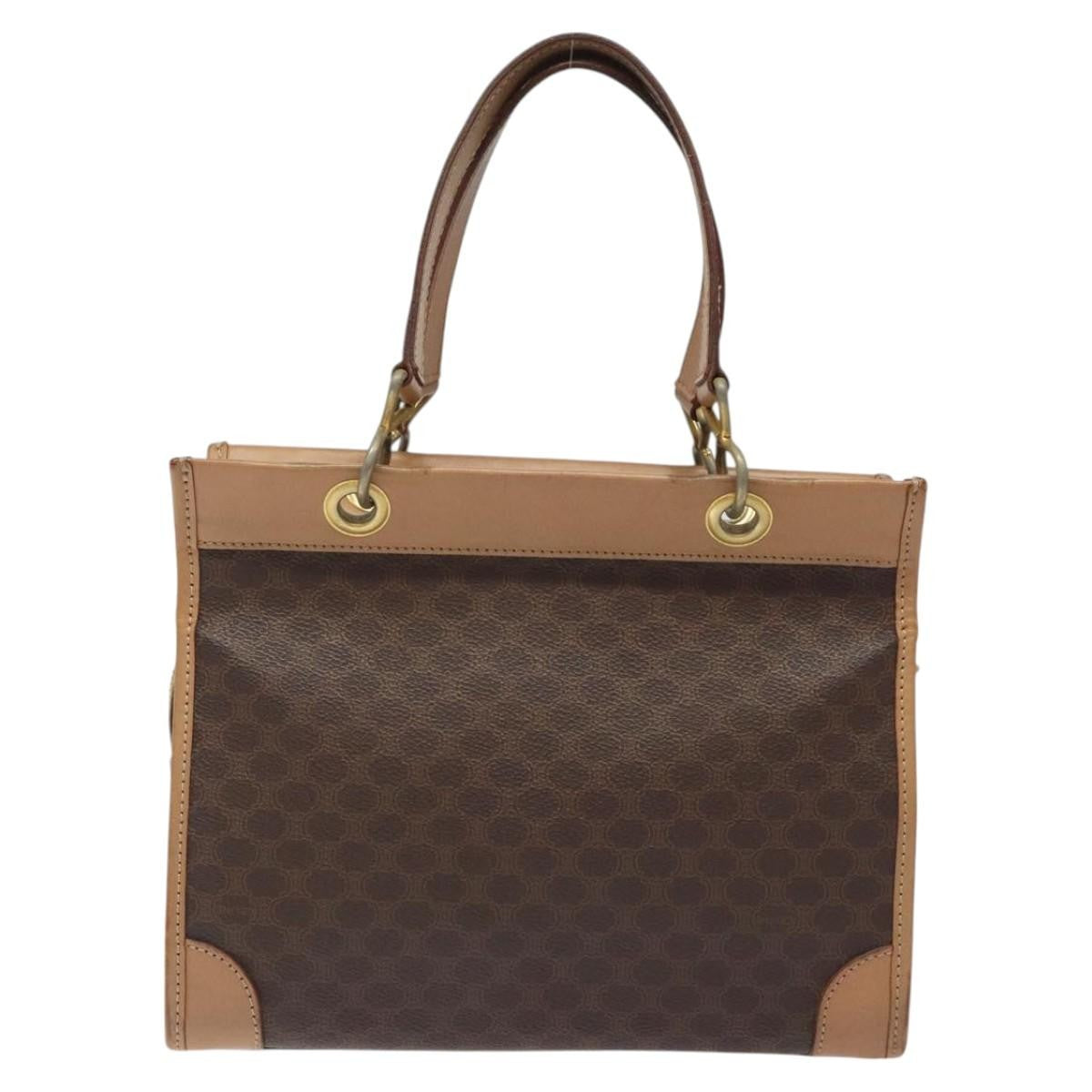 Celine Vintage Macadam Handbag Canvas And Leather Brown Canvas Handbag (Pre-Owned)