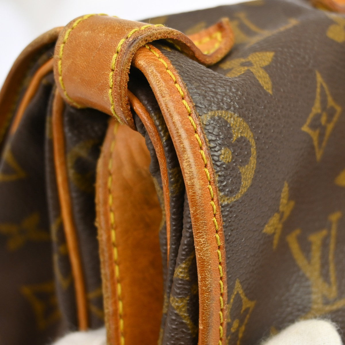 Louis Vuitton Saumur Handbag Monogram Canvas Brown Canvas Shoulder Bag Bag (Pre-Owned)