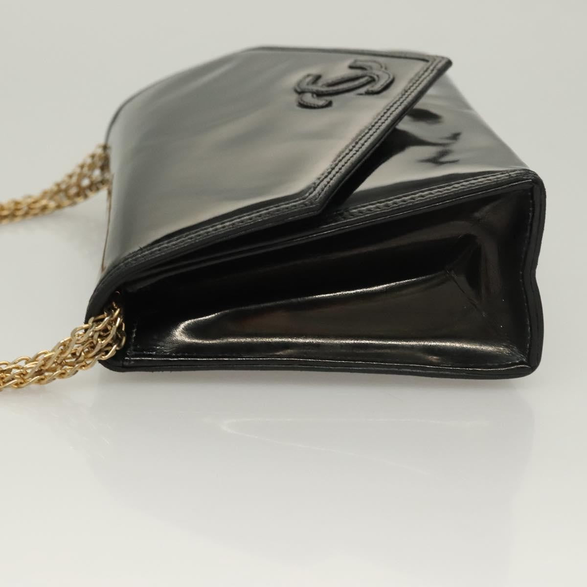 Chanel Cc Envelope Flap Crossbody Patent Leather Black Patent_Leather Clutche & Pouche Bag (Pre-Owned)