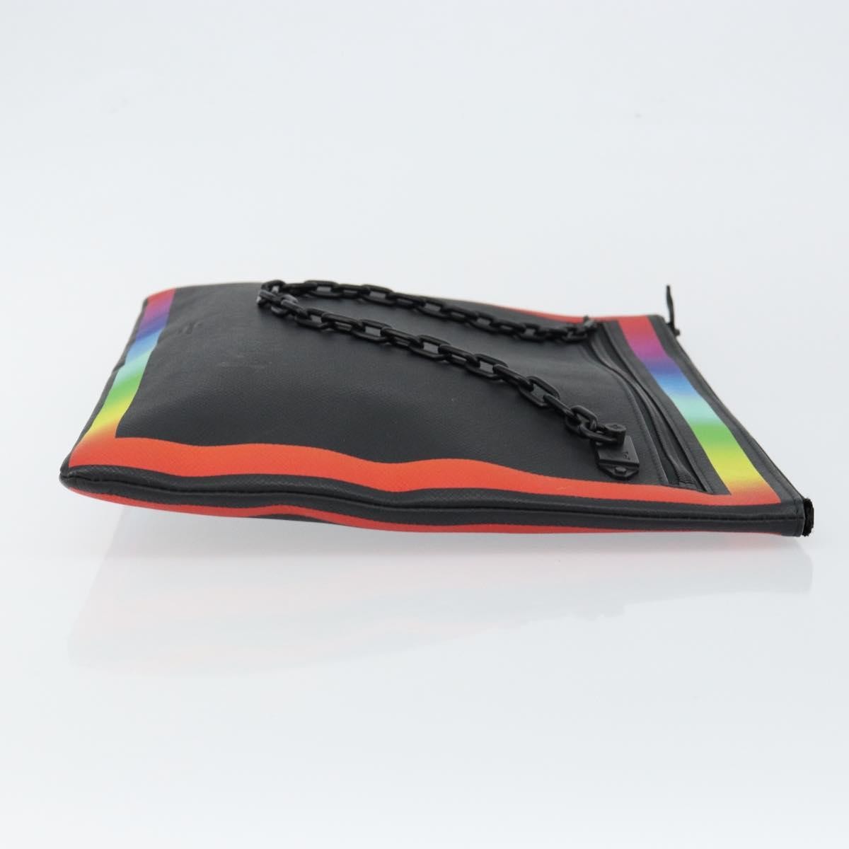 Louis Vuitton Pochette A4 Rainbow Taiga Leather Black Leather Clutche & Pouche Bag (Pre-Owned)