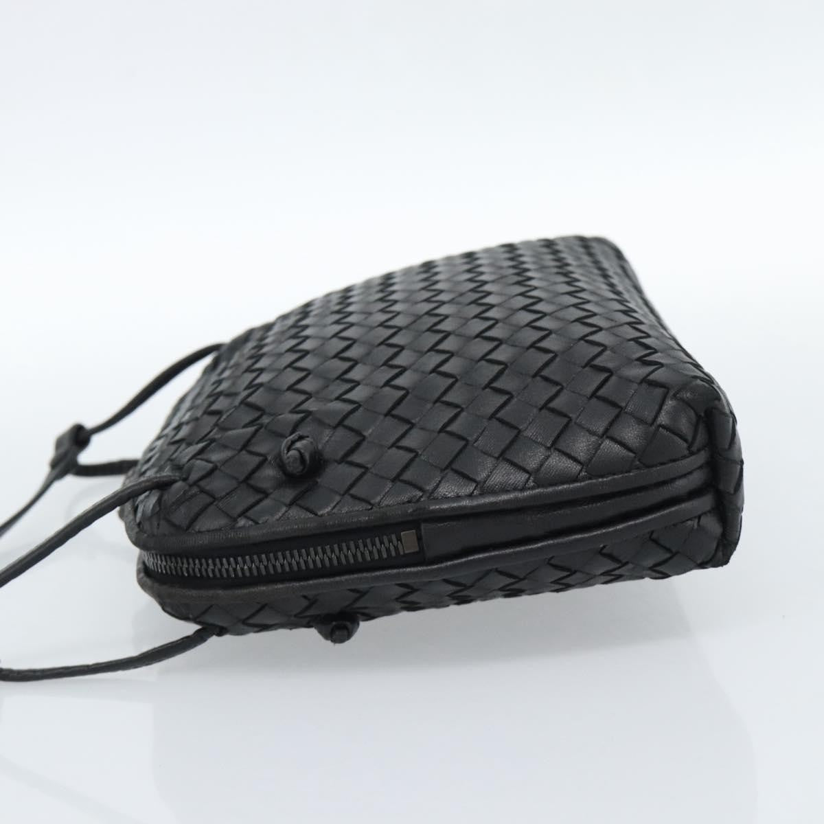 Bottega Veneta Nodini Crossbody Bag Intrecciato Nappa Black Leather Shoulder Bag Bag (Pre-Owned)