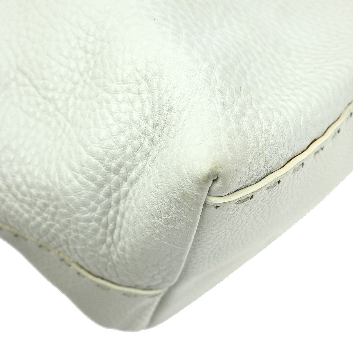 Fendi Selleria Peekaboo Bag Leather White Leather Handbag (Pre-Owned)