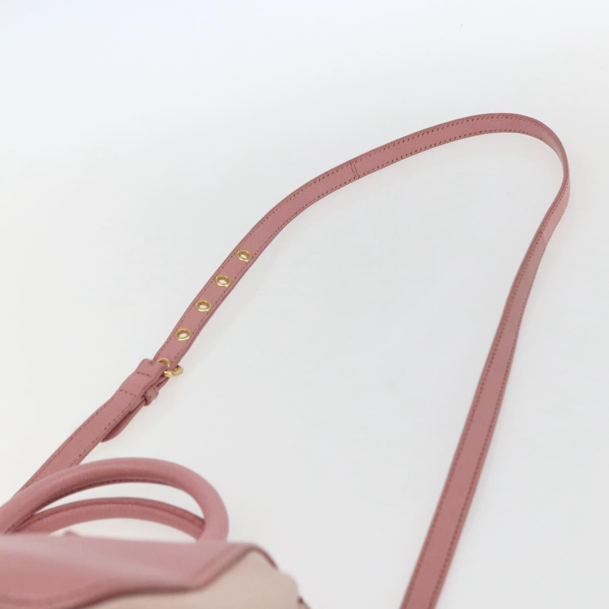 Miu Miu Madras Bowler Bag Leather Pink Leather Handbag (Pre-Owned)