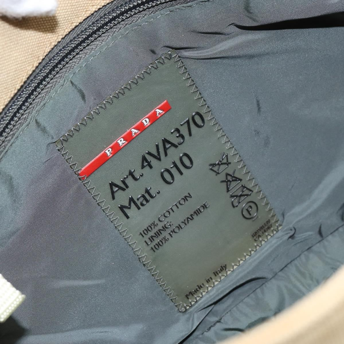 Prada Sport Handbag Canvas Beige Canvas Shoulder Bag Bag (Pre-Owned)